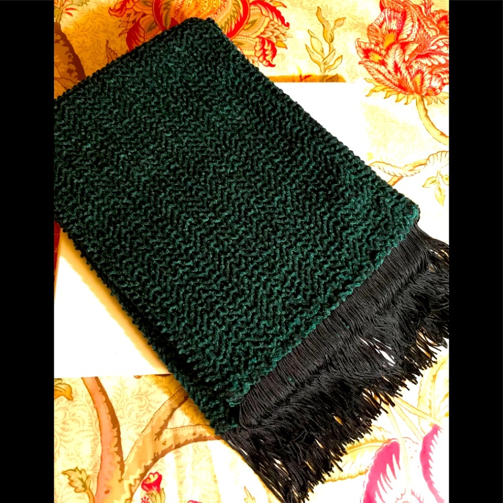 Hunter green chenille scarf